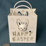 HAPPY EASTER CUT-OUT VOTIVE BURNER WITH SWINGING BUNNY HEADS