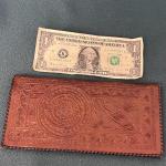 EXTRA NICE VINTAGE AZTEC CALENDAR LEATHER WALLET NEVER USED