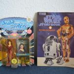 LOT 206 STAR TREK ACTION FIGURINE AND STAR WARS STORY BOOK