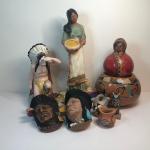 LOT 163M: Southwest Collection - Statues, Pottery, Alaskan Wolf Mini Totem Pole,