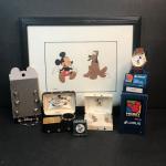 LOT 185M: Disney Jewelry, (14kt gold filled), Watches, Framed Print & Disney Dol