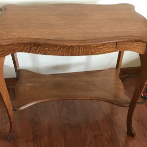 Photo of Antique Tiger Oak Library Table by Wolverine 