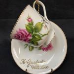 Vintage Pink Rose To Grandmother with Love Teacup and Saucer