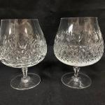 Pair of Vintage Cut Crystal Brandy Snifter Drink Glasses