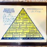 JOHN R WOODEN  Signed & Personalized Pyramid Of Success Plaque