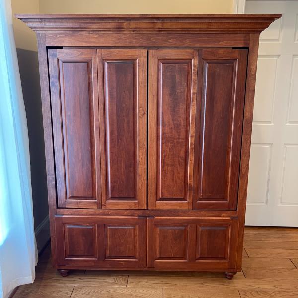 Photo of Armoire/Wardrobe/Entertainment Cabinet (Solid Cherry)