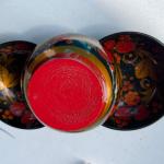 Vintage Hand Painted Khokloma Wood Bowls