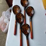 Vintage Hand Painted Khokloma Wood Spoons