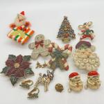 LOT 113: Christmas Lot - Pins and Earrings