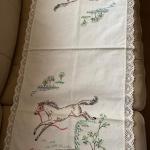Vintage lace trim embroidered horse decor