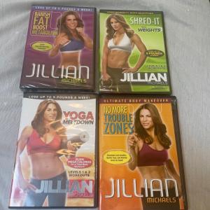 Photo of Jillian Michaels set of 4 DVDs. Only 2 Brand new. And 2 Used Twice