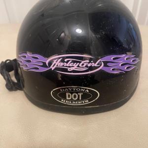 Photo of Harley Girl DOT approved helmet. Please notice small damage on top.