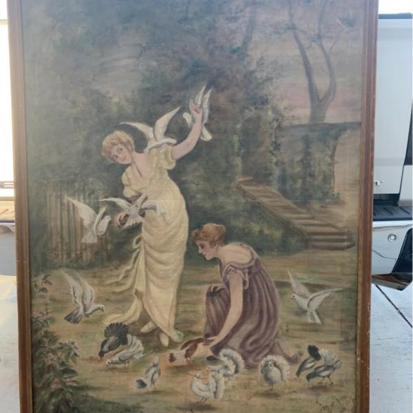 Photo of Antique painting by Laura Haile from 1800s 