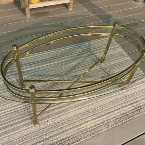 Photo of Glass Top Oval coffee table 