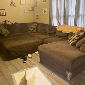 Photo of Family size sectional with ottoman 