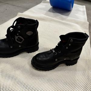 Photo of New Harley Davidson Shoes, Gloves, Motorcycle Helmet. 