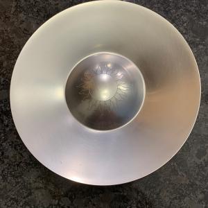 Photo of Vintage MCM Kensington Aluminum 7” Serving Bowl Plate Raised Dome Sun Center