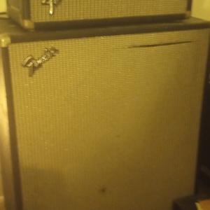 Photo of 1970 Fender Bassman 70 watt amplifier & matching 2 15 cabinet 