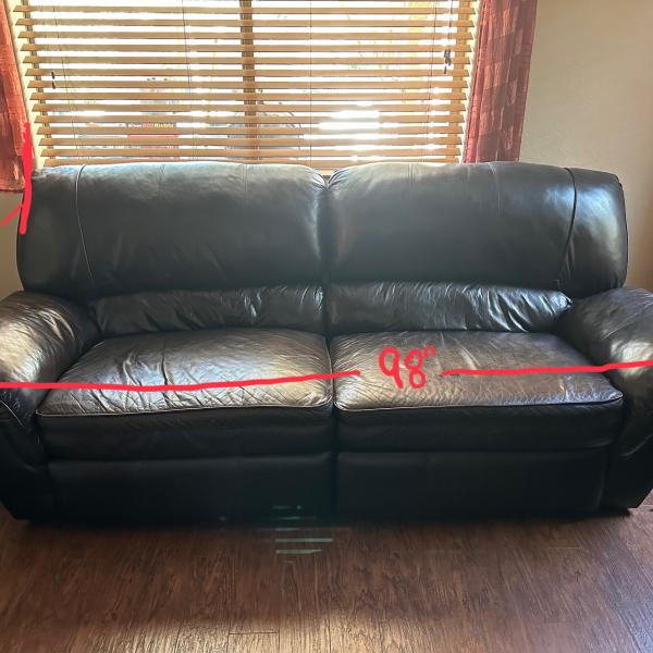 Photo of Chocolate Brown recliner couch  w/oversized recliner chair 