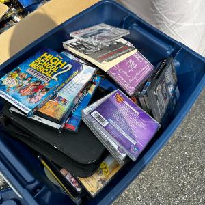 Photo of Box of CD, box of DVD and Nintendo DS Games