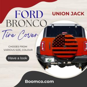 Photo of Buy Ford Bronco Spare Tire Cover - American Flag Graphic Rigid Tire Cover