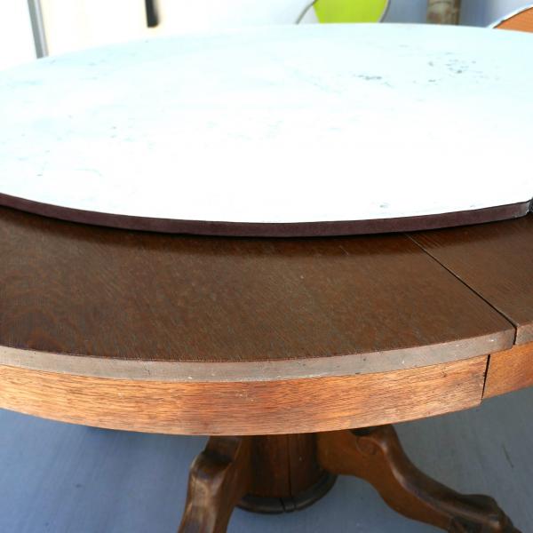 Photo of Beautiful Vintage Round Oak Ball and Claw Round Table