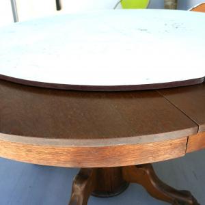 Photo of Beautiful Vintage Round Oak Ball and Claw Round Table