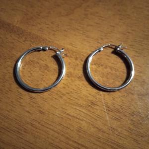 Photo of .925 Silver Hoop Earrings  (NEW)