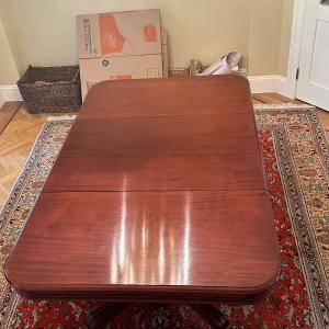 Photo of Antique Red Mahogany Dining Table Seats 4-18