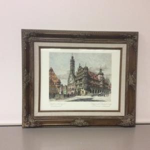 Photo of ROTHENBURG LITHOGRAPH, colorful street scene