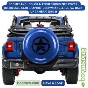 Photo of Tire Cover with Distressed Star Graphic for Jeep Wrangler JL