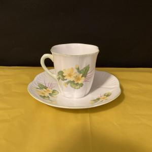 Photo of Shelley Primrose cup saucer demitasse yellow floral 13430