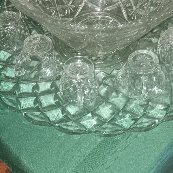 Photo of clear glass punch bowl