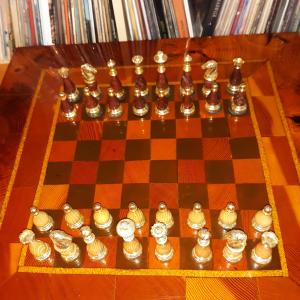 Photo of Antique Hand Made  Chess / Checker Game Board