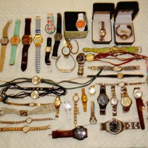 Photo of Assorted Non-Working Watch Lot - Timex, Dinky, Fossil, Anne Klein, Geneva, Elgin