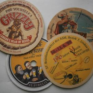 Photo of (4) Vintage Beer Coasters from Germany and Holland.