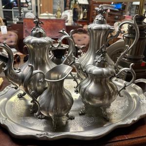 Photo of Reed & Barton Winthrop Pewter Tea and Coffee Service P1795