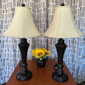 Photo of Pair of black Lamps with Shades