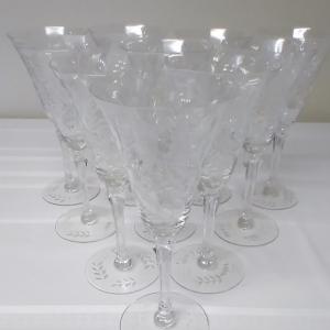 Photo of Etched Crystal Wine Glasses
