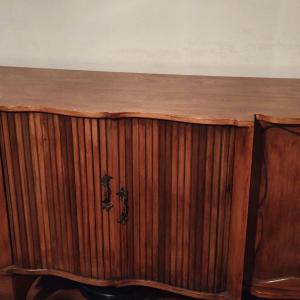 Photo of VINTAGE SOLID PECAN WOOD"CREDENSA"WITH BAR......GREAT PIECE......