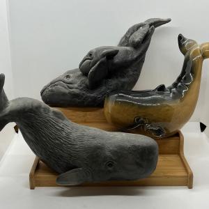 Photo of LOT 285T: Vintage Goebel Whale Bank and Classic Critters Sperm Whale and Grey Wh