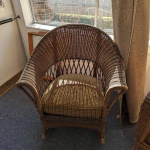 Photo of Charming Wicker Barrel Chair with Cushioned Seat