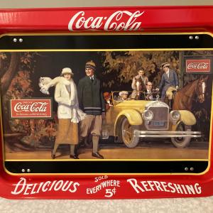 Photo of Vtg 1987 Drink Coca Cola TV Lap Serving Tray Touring car