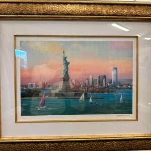 Photo of Statue of Liberty Jersey City Litho by Alexander Chen