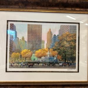 Photo of New York Pulitzer Fountain Lithograph by Alexander Chen