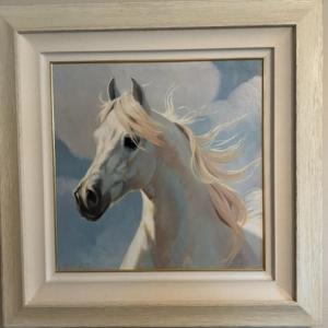 Photo of Carolyne Hawley Oil Painting - White Horse