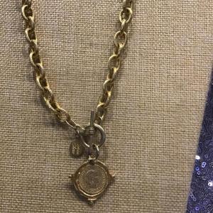 Photo of Designer Susan Shaw  Coin Pendant Necklace on  Toggle Chain