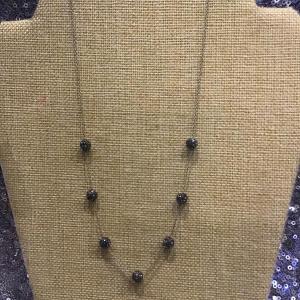 Photo of Sterling Silver  925 Gray  Sparkling Bead Necklace