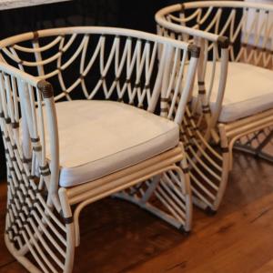 Photo of Gabby Natural Rattan Arm Dining Chairs (2)