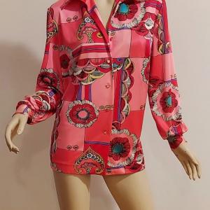 Photo of Vtg 1970s Flower Power Button Front Shirt